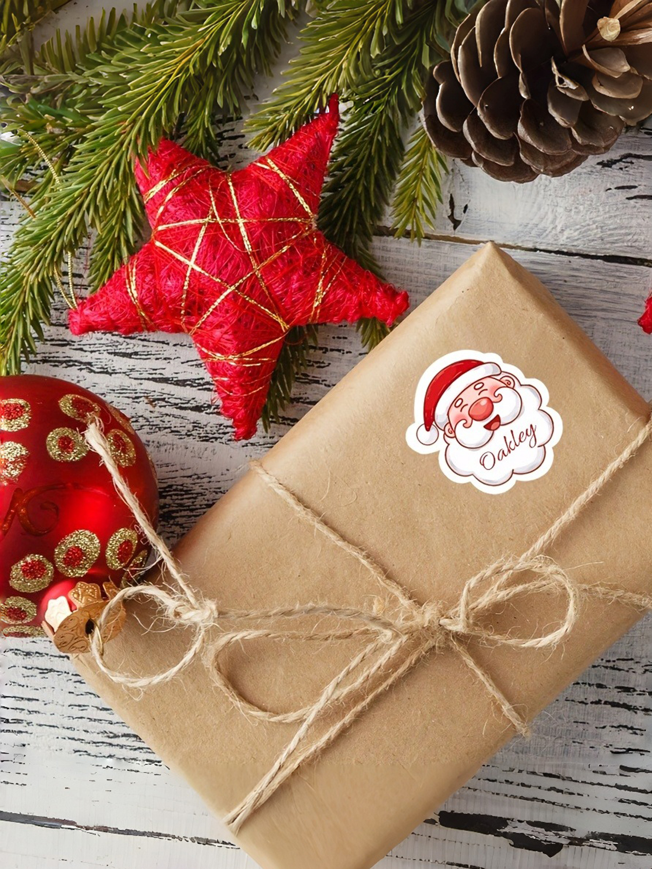 Custom Santa Claus Gift Wrapping Stickers